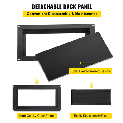 Αεραγωγός πλημμύρας θεμελίωσης VEVOR, Υ 8" x Π 16" για μείωση ζημιών και κινδύνων θεμελίωσης, μαύρο, τοποθετημένο στον τοίχο, ιδανικό για ερπυστικούς χώρους, γκαράζ και περιφράξεις πλήρους ύψους