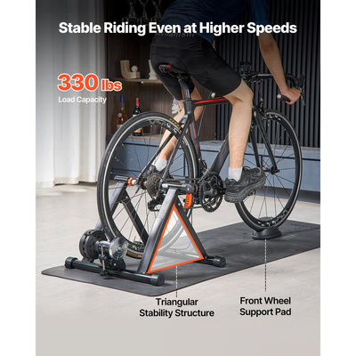 VEVOR Bike Trainer, Αντίσταση 6 Επιπέδων, Τροχοί 660,4-736,6 mm & 700C, Πτυσσόμενη Μαγνητική Στατική Βάση Ποδηλάτου για Άσκηση σε Εσωτερικό Χώρο με Σουβλάκι Γρήγορης Απελευθέρωσης & Μπλοκ Ανύψωσης Μπροστινού Τροχού, Μαύρο