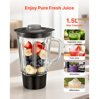 Μίξερ βάσης VEVOR, ηλεκτρικό μίξερ κουζίνας 7,8 L, μίξερ ζύμης 1500W, 6+ ταχύτητες P, ανακλινόμενο μίξερ τροφίμων με κύπελλο μπλέντερ 1,5 L, μπολ από ανοξείδωτο ατσάλι, γάντζος ζύμης, σύρμα, αναδευτήρας, για ψήσιμο, ανάμειξη, μαύρο