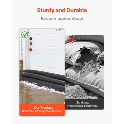 Φράγμα Πλημμύρας VEVOR, Συσκευασία 4 τεμαχίων, Σακούλες Πλημμύρας 1530 x 210 mm που ενεργοποιούνται από το νερό, Επαναχρησιμοποιήσιμο Φράγμα Απορροφητικό Νερού, Σακούλες Άμμου χωρίς Άμμο για Απόφραξη, Σακούλες Πρόληψης Πλημμύρας για Σπίτι, Πόρτα, Υπόγειο,