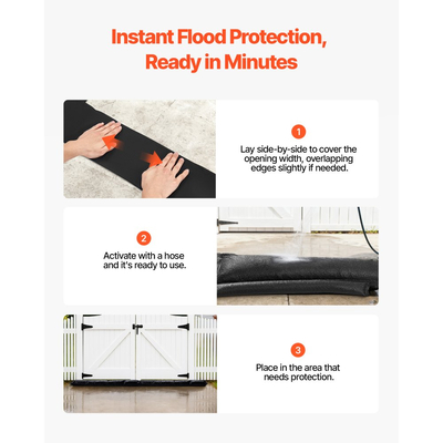 Φράγμα Πλημμύρας VEVOR, Συσκευασία των 10, Σακούλες Πλημμύρας 1530 x 210 mm με Κουβά, Επαναχρησιμοποιήσιμο Φράγμα Απορροφητικό Νερού που Ενεργοποιείται από το Νερό, Σακούλες Άμμου χωρίς Άμμο για Απόφραξη, Σακούλες Πρόληψης Πλημμύρας για Υπόγειο, Γκαράζ, Π
