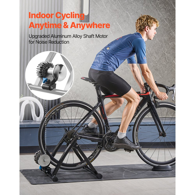 VEVOR Bike Trainer, Τροχοί 660,4-736,6 mm & 700C, Πτυσσόμενη βάση υγρού ποδηλάτου για άσκηση σε εσωτερικό χώρο με σουβλάκι γρήγορης απελευθέρωσης & μπλοκ ανύψωσης μπροστινού τροχού, Κατάλληλο για ποδήλατα δρόμου, Μαύρο