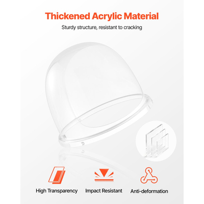 Κάλυμμα μηχανής μαλλί της γριάς VEVOR, διαφανής ακρυλική θολωτή ασπίδα φυσαλίδων, ασπίδα φυσαλίδων μηχανής μαλλί της γριάς συμβατή με μπολ μηχανών μαλλί της γριάς 381mm για πάρτι, καταστήματα, σχεδιασμός κάτω αυλάκωσης