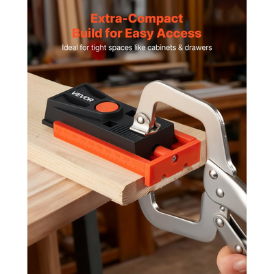 Κιτ γεμιστήρα τρυπών VEVOR Pocket Hole, ρυθμιζόμενο σύστημα γεμιστήρα Mini Jig Pocket Hole με βαθμιδωτό τρυπάνι, εξαγωνικό κλειδί, δακτύλιο διακοπής τρυπανιού, τετράγωνο τρυπάνι και βίδες, ενισχυμένο νάιλον πλαίσιο, για ξυλουργική