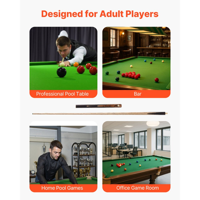 Στέκα Μπιλιάρδου VEVOR, Στέκα Σνούκερ με Αρθρωτή Ραβδί 1447,8 χιλ., Στέκες Σνούκερ με Ράβδο Επέκτασης & Δερμάτινη Μύτη 9,5 χιλ., Ραβδί Μπιλιάρδου 538 γρ. για Επαγγελματικό Τραπέζι Μπιλιάρδου, Μπαρ, Σπίτι, Γραφείο, Περιλαμβάνει Θήκη Αλουμινίου
