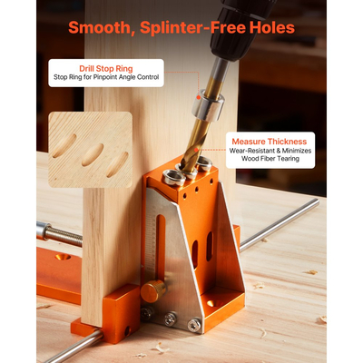 Κιτ Διάτρησης Θηλής VEVOR, Ρυθμιζόμενο Σύστημα Διάτρησης Θηλής με Θήκη Εργαλείων 12,7 έως 38,1 mm, Σφιγκτήρας C, Βηματικό Τρυπάνι, Εξαγωνικό Κλειδί, Δακτύλιος Στάσης Τρυπανιού, Τετράγωνη Μύτη Κίνησης, Ενισχυμένο Μεταλλικό Πλαίσιο, για Ξυλουργική