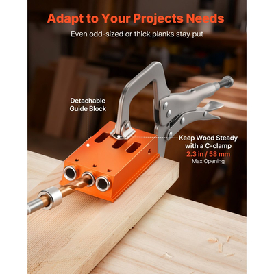 Κιτ Διάτρησης Θηλής VEVOR, Ρυθμιζόμενο Σύστημα Διάτρησης Θηλής με Θήκη Εργαλείων 12,7 έως 38,1 mm, Σφιγκτήρας C, Βηματικό Τρυπάνι, Εξαγωνικό Κλειδί, Δακτύλιος Στάσης Τρυπανιού, Τετράγωνη Μύτη Κίνησης, Ενισχυμένο Μεταλλικό Πλαίσιο, για Ξυλουργική