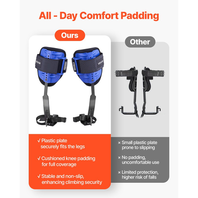 Σετ καρφιών αναρρίχησης δέντρων VEVOR, Ρυθμιζόμενος εξοπλισμός αναρρίχησης δέντρων με ιμάντες και ζώνη μέσης, Χωρητικότητα φορτίου 159 kg, Βαρέως τύπου χαλύβδινα καρφιά αναρρίχησης, εξοπλισμός δενδροκόμου για κυνήγι και συλλογή φρούτων