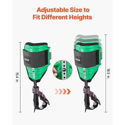 Σετ καρφιών αναρρίχησης δέντρων VEVOR, Ρυθμιζόμενος εξοπλισμός αναρρίχησης δέντρων με ιμάντες και προστατευτικά καρφιών, Χωρητικότητα φορτίου 159 kg, Βαρέως τύπου χαλύβδινα καρφιά αναρρίχησης, Εξοπλισμός δενδροκόμου για μάζεμα φρούτων και κυνήγι