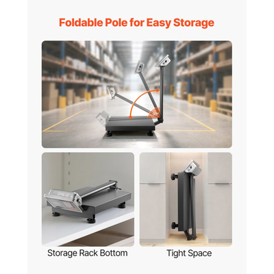 Ψηφιακή ζυγαριά πλατφόρμας VEVOR Computing, φορτίο 300 kg, υψηλή ακρίβεια 50 g, ηλεκτρονική ζυγαριά δαπέδου με LB/KG, απόβαρο, υπολογιστική τιμή, τροφοδοτικό AC/DC, κατάλληλο για αποσκευές, αποστολή, δέματα, έξοδα αποστολής