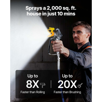 Ψεκαστήρας βαφής χωρίς αέρα VEVOR με βάση, 1500W, ψεκαστήρας υψηλής πίεσης χωρίς αέρα 3300PSI με καρότσι, βούρτσα καθαρισμού, σωλήνα, ράβδο επέκτασης, ακροφύσια, ηλεκτρική μηχανή βαφής ψεκασμού για μεγάλα διαμερίσματα, κτίρια