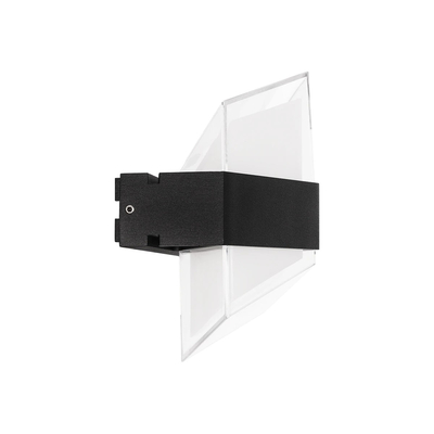 GLOBOSTAR® EMPIRE 60780 Μοντέρνο Φωτιστικό Τοίχου - Απλίκα LED 12W 1260lm 120° AC 220-240V Αδιάβροχο IP65 Φυσικό Λευκό 4500K - Bridgelux SMD Chip & TÜV SÜD Driver - Μαύρο Ματ - Μ18.5 x Π17 x Υ10cm - 3 Χρόνια Εγγύηση