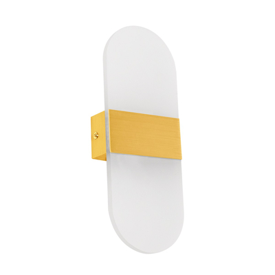 GLOBOSTAR® RARE 61338 Μοντέρνο Φωτιστικό Τοίχου - Απλίκα LED 5W 600lm 180° AC 220-240V IP20 Ρυθμιζόμενο Λευκό CCT με On/Off 2700K/4500K/6000K - Lumileds SMD Chip - Χρυσό Βούρτσας - Μ10 x Π5 x Υ27.5cm - 3 Χρόνια Εγγύηση