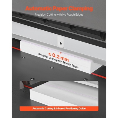 Ηλεκτρικός κόφτης χαρτιού VEVOR, Υδραυλική μηχανή κοπής μετάλλου, πλάτος κοπής 660 mm, πάχος κοπής 100 mm, μεγάλο ηλεκτρικό κοπτικό γκιλοτίνας με λειτουργία υπερύθρων και εφεδρική λεπίδα