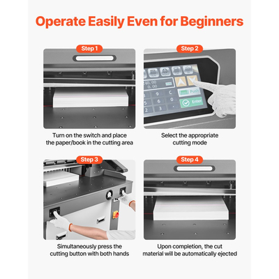 Ηλεκτρικός κόφτης χαρτιού VEVOR, Υδραυλική μηχανή κοπής μετάλλου, πλάτος κοπής 660 mm, πάχος κοπής 100 mm, μεγάλο ηλεκτρικό κοπτικό γκιλοτίνας με λειτουργία υπερύθρων και εφεδρική λεπίδα
