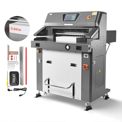 Ηλεκτρικός κόφτης χαρτιού VEVOR, Υδραυλική μηχανή κοπής μετάλλου, πλάτος κοπής 660 mm, πάχος κοπής 100 mm, μεγάλο ηλεκτρικό κοπτικό γκιλοτίνας με λειτουργία υπερύθρων και εφεδρική λεπίδα