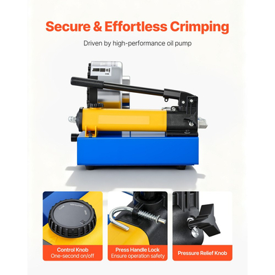 Πρεσαριστής υδραυλικού σωλήνα υψηλής πίεσης VEVOR, χειροκίνητο εργαλείο πρεσαριστού σωλήνα με 8 μήτρες και εύρος πρεσαριστού σωλήνα 6-28 mm, κατάλληλο για σωλήνες λαδιού χαμηλής και υψηλής πίεσης, σωλήνες αερίου/νερού/αυτοκινήτου AC και συνδέσεις καλωδίων