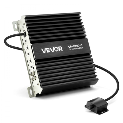 Ενισχυτής αυτοκινήτου VEVOR Monoblock, 800W RMS MAX, σταθερός 1/2/4 Ohm, ενισχυτής αυτοκινήτου κατηγορίας D 1 καναλιού με τηλεχειριστήριο ελέγχου στάθμης Subwoofer, φίλτρο χαμηλών συχνοτήτων, ενίσχυση μπάσων και μετατόπιση φάσης, ρυθμιστή έντασης ήχου