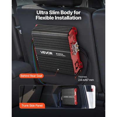 Ενισχυτής αυτοκινήτου VEVOR Monoblock, 3000W RMS MAX, σταθερός 1/2/4 Ohm, ενισχυτής αυτοκινήτου κατηγορίας D 1 καναλιού με τηλεχειριστήριο ελέγχου στάθμης Subwoofer, φίλτρο χαμηλών συχνοτήτων και ενίσχυση μπάσων, περιλαμβάνεται ρυθμιστής έντασης ήχου