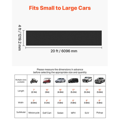 Ρολό δαπέδου γκαράζ VEVOR, Πατάκι δαπέδου γκαράζ 1,22 x 6,1 m, Προστατευτικό πατάκι δαπέδου από καουτσούκ με πλάκα διαμαντιού 3 mm με πάχος, Αντιολισθητικό, Ανθεκτικό στη φθορά, Αδιάβροχο, Εύκολο στον καθαρισμό για αποθήκη, γυμναστήρια, ρυμουλκούμενο, Μαύρο