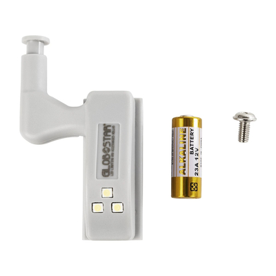 GloboStar® CLOSET 79640 Φωτιστικό Ντουλάπας LED για Μεντεσέ με Διακόπτη On/Off Κουμπωτό με Μπαταρία(Δεν συμπεριλαμβάνεται) - Ψυχρό Λευκό 6000K - Μ7 x Π4 x Υ2.5cm