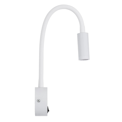 GLOBOSTAR® GOOSE 61688 Μοντέρνο Φωτιστικό Τοίχου - Απλίκα Ξενοδοχείου Reading Light LED 3W 300lm 36° AC 220-240V IP20 Θερμό Λευκό 2700K - CREE XPE Chip & TÜV SÜD Driver - Λευκό Ματ - Μ6.5 x Π15 x Υ24.5cm - 3 Χρόνια Εγγύηση