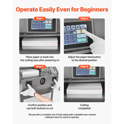 Ηλεκτρικός κόφτης χαρτιού VEVOR, Προγραμματιζόμενο μηχάνημα κοπής χαρτιού μετάλλου, πλάτος κοπής 457 mm, πάχος κοπής 58 mm, ηλεκτρικό υδραυλικό κοπτικό γκιλοτίνας με λειτουργία υπερύθρων και εφεδρική λεπίδα