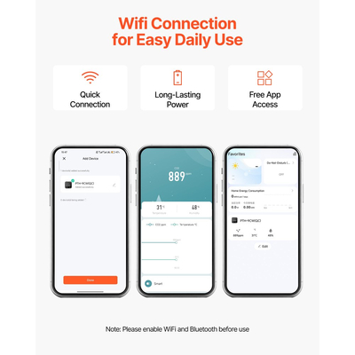 Συσκευή παρακολούθησης διοξειδίου του άνθρακα VEVOR, ελεγκτής CO2 με ένδειξη θερμοκρασίας και υγρασίας, καλώδιο αισθητήρα NDIR 4,57 μέτρων, ανιχνευτής διοξειδίου του άνθρακα, αισθητήρας CO2 για εξωτερικούς χώρους, σπίτι, γραφείο, αυτοκίνητο, επιτοίχια χρήση