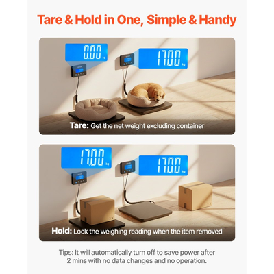 Ψηφιακή ζυγαριά VEVOR, διπλής ακρίβειας 10 g/100 g, επαγγελματική ζυγαριά βάρους 200 kg με λειτουργία συγκράτησης/απόβαρου και οθόνη LCD, κατάλληλη για δέματα, γραμματόσημα, αποσκευές, μπαταρία και καλώδιο φόρτισης.