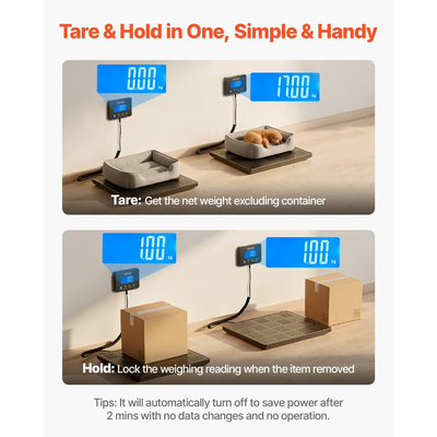 Ψηφιακή ζυγαριά VEVOR, διπλής ακρίβειας 20 g/100 g, επαγγελματική ζυγαριά βάρους 300 kg με λειτουργία συγκράτησης/απόβαρου και οθόνη LCD, κατάλληλη για δέματα, γραμματόσημα, αποσκευές, μπαταρία και καλώδιο φόρτισης.