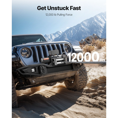 Ηλεκτρικό βαρούλκο VEVOR, χωρητικότητας 5400 kg, βαρούλκο φορτηγού 12V DC με ατσάλινο σχοινί Φ9.1 mm x 26 m, ασύρματο και ενσύρματο τηλεχειριστήριο, κατάλληλο για ρυμούλκηση SUV, τζιπ, ρυμουλκούμενου, σκάφους, εκτός δρόμου οχημάτων