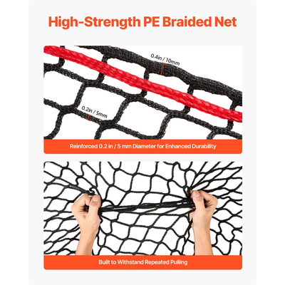 Δίχτυ σανού στρογγυλής μπάλας VEVOR, 1,8 x 1,8 x 1,8 m, τρύπες 38,1 x 38,1 mm, υλικό PE, σχεδιασμός χωρίς κόμπους, με φερμουάρ, μεταφορά βελόνας, σπάγκο επισκευής και τσάντα αποθήκευσης, δίχτυ στρογγυλής μπάλας αργής τροφοδοσίας για άλογα