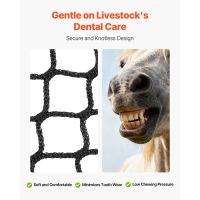 Δίχτυ σανού στρογγυλής μπάλας VEVOR, 1,8 x 1,8 x 1,8 m, τρύπες 38,1 x 38,1 mm, υλικό PE, σχεδιασμός χωρίς κόμπους, με φερμουάρ, μεταφορά βελόνας, σπάγκο επισκευής και τσάντα αποθήκευσης, δίχτυ στρογγυλής μπάλας αργής τροφοδοσίας για άλογα