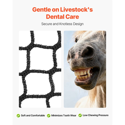 Δίχτυ σανού στρογγυλής μπάλας VEVOR, 1,5 x 1,5 x 1,5 m, τρύπες 42 x 42 mm, υλικό PE, σχεδιασμός χωρίς κόμπους, με αυτοασφαλιζόμενα φερμουάρ, μεταφορά βελόνας και σπάγκο επισκευής, δίχτυ στρογγυλής μπάλας αργής τροφοδοσίας για άλογα