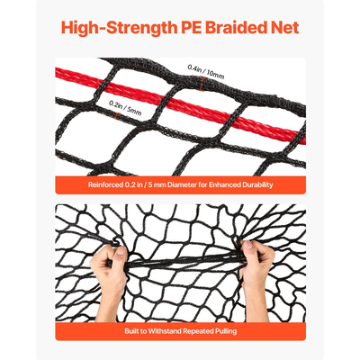 Δίχτυ σανού στρογγυλής μπάλας VEVOR, 1,8 x 1,8 x 1,8 m, τρύπες 42 x 42 mm, υλικό PE, σχεδιασμός χωρίς κόμπους, με φερμουάρ, μεταφορά βελόνας, σπάγκο επισκευής και τσάντα αποθήκευσης, δίχτυ στρογγυλής μπάλας αργής τροφοδοσίας για άλογα