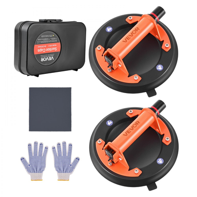 Βεντούζα κενού VEVOR, Ανυψωτήρας τζαμιών κενού 203 mm με μεταλλική λαβή, Μέγιστη ικανότητα ανύψωσης 195 kg Εργαλείο βεντούζας πλακιδίων με θήκη μεταφοράς για ανύψωση μεγάλων πλακιδίων, γρανίτη, γυψοσανίδας, παραθύρων (2 τεμάχια)