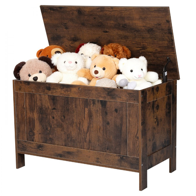 Παιδικός πάγκος αποθήκευσης VEVOR, ξύλινο κουτί παιχνιδιών, μεγάλο ντουλάπι αποθήκευσης με μεντεσέ ασφαλείας, ρετρό πάγκος αποθήκευσης για νήπια για Playroom, σαλόνι ή είσοδο, 754 x 389 x 480 mm, εύκολη συναρμολόγηση, καφέ