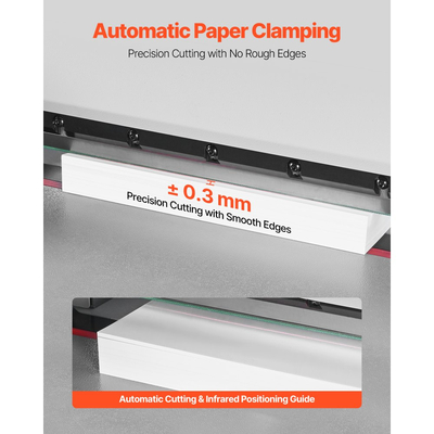 Ηλεκτρικός κόφτης χαρτιού VEVOR, βαρέως τύπου μηχανή κοπής μετάλλου χαρτιού, πλάτος κοπής 450 mm, πάχος κοπής 40 mm, ηλεκτρικός κόφτης γκιλοτίνας με λειτουργία υπερύθρων και εφεδρική λεπίδα