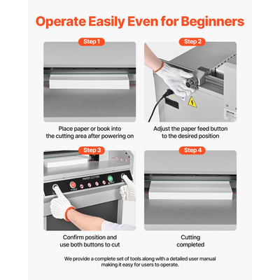 Ηλεκτρικός κόφτης χαρτιού VEVOR, βαρέως τύπου μηχανή κοπής μετάλλου χαρτιού, πλάτος κοπής 450 mm, πάχος κοπής 40 mm, ηλεκτρικός κόφτης γκιλοτίνας με λειτουργία υπερύθρων και εφεδρική λεπίδα