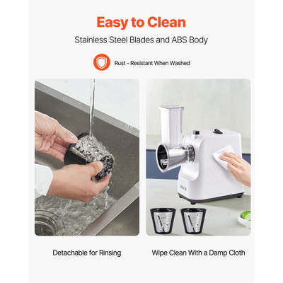 Ηλεκτρικός τρίφτης τυριού VEVOR για σαλάτα, μηχανή σαλάτας 200W, ηλεκτρικός κόφτης λαχανικών, τεμαχιστής φρούτων με 5 εξαρτήματα, κόφτης τροφίμων από ανοξείδωτο ατσάλι για λαχανικά και τυριά