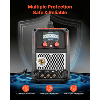 Συνδυασμός κοπής πλάσματος VEVOR 5 σε 1 - ΚΟΨΙΜΟ/TIG/Αερίου MIG/Ροή MIG/MMA, Μηχανή κοπής πλάσματος χωρίς επαφή 50A & Συνεργική μηχανή συγκόλλησης 200A, Παλμική μηχανή συγκόλλησης Mig αλουμινίου 220V συμβατή με πιστόλι καρουλιού