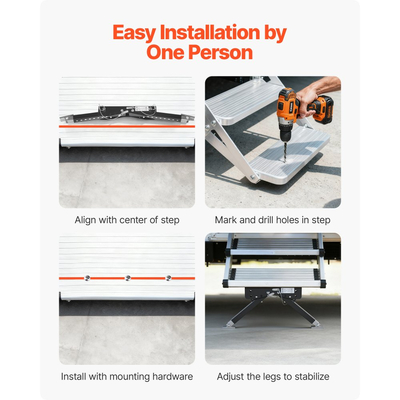 Σταθεροποιητής σκαλοπατιών VEVOR RV, Κιτ σταθεροποιητή σκαλοπατιών ρυθμιζόμενου ύψους, Σταθεροποιητές σκαλοπατιών τροχόσπιτου με χάλυβα ηλεκτροστατικής βαφής για 5η ρόδα, ρυμουλκούμενα και τροχόσπιτα, ρυθμιζόμενοι από 76,2 mm έως 381 mm