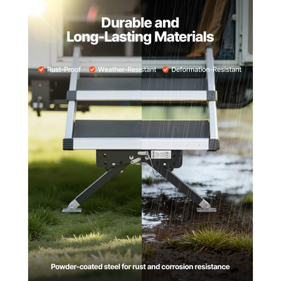 Σταθεροποιητής σκαλοπατιών VEVOR RV, Κιτ σταθεροποιητή σκαλοπατιών ρυθμιζόμενου ύψους, Σταθεροποιητές σκαλοπατιών τροχόσπιτου με χάλυβα ηλεκτροστατικής βαφής για 5η ρόδα, ρυμουλκούμενα και τροχόσπιτα, ρυθμιζόμενοι από 76,2 mm έως 381 mm