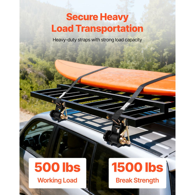 Ιμάντες καστάνιας VEVOR για σκάλες, μαύρο τετράγωνο στήριγμα σωλήνα, πλάτος 38 mm x μήκος 2,25 m, μαύροι ιμάντες σκάλας με διπλά γάντζους J, φορτίο βαρέως τύπου 226,8 kg, ιμάντας ασφάλισης αγκράφας φορτίου (4 τεμάχια)