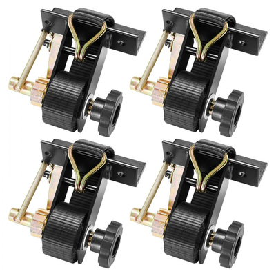 Ιμάντες καστάνιας VEVOR για σκάλες, μαύρο τετράγωνο στήριγμα σωλήνα, πλάτος 38 mm x μήκος 2,25 m, μαύροι ιμάντες σκάλας με διπλά γάντζους J, φορτίο βαρέως τύπου 226,8 kg, ιμάντας ασφάλισης αγκράφας φορτίου (4 τεμάχια)