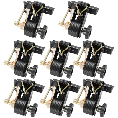 Ιμάντες καστάνιας VEVOR για σκάλες, μαύρο τετράγωνο στήριγμα σωλήνα, πλάτος 38 mm x μήκος 2,25 m, μαύροι ιμάντες σκάλας με διπλά γάντζους J, φορτίο βαρέως τύπου 226,8 kg, ιμάντας ασφάλισης αγκράφας φορτίου (πακέτο των 8)