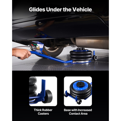 Αερόσακος VEVOR, Τριπλός Αερόσακος 3 Τόνων, Αερόσακος με Έξι Χαλύβδινους Σωλήνες, Ανύψωση Έως 450 mm, Πνευματικός Γρήγορης Ανύψωσης 1-6 s με Μακριά Λαβή & Ελαστικό Μαξιλάκι για Επισκευές Αυτοκινήτων, SUV, Pick-up Φορτηγών, Συνεργεία