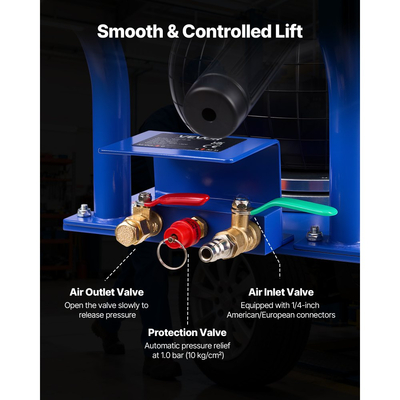 Αερόσακος VEVOR, Τριπλός Αερόσακος 3 Τόνων, Αερόσακος με Έξι Χαλύβδινους Σωλήνες, Ανύψωση Έως 450 mm, Πνευματικός Γρήγορης Ανύψωσης 1-6 s με Κοντές Λαβές & Ελαστικό Μαξιλάκι για Επισκευές Αυτοκινήτων, SUV, Pick-up Φορτηγών, Γκαράζ