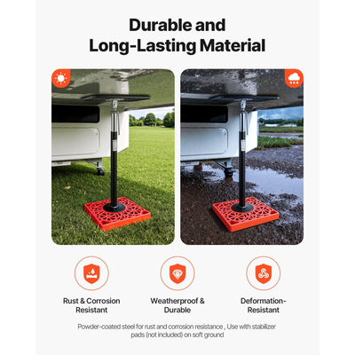 Συρόμενος γρύλος στήριξης VEVOR RV, 2 τεμάχια συρόμενου γρύλου ισοπέδωσης τροχόσπιτου, γρύλοι στήριξης από χάλυβα με ηλεκτροστατική βαφή για τροχόσπιτο, τροχόσπιτο, τρέιλερ ταξιδιού, υποστηρίζει έως 453,59 κιλά, ρυθμιζόμενο από 541,02 έως 48 1219,2 χιλιοστά