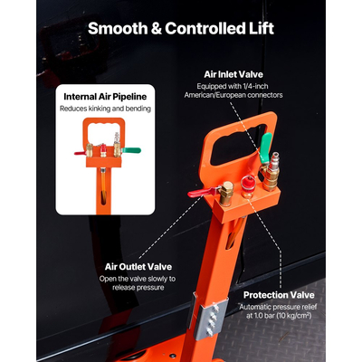 Αερόσακος VEVOR, Τριπλός Αερόσακος 3 Τόνων, Αερόσακος με Ράβδο Στήριξης, Ανύψωση Έως 470 mm με Υπερυψωμένη Κολόνα & Ρυθμιζόμενη Λαβή, Πνευματικός Γρήγορης Ανύψωσης 1-6 s για Επισκευές Αυτοκινήτων, SUV, Pick-up Φορτηγών
